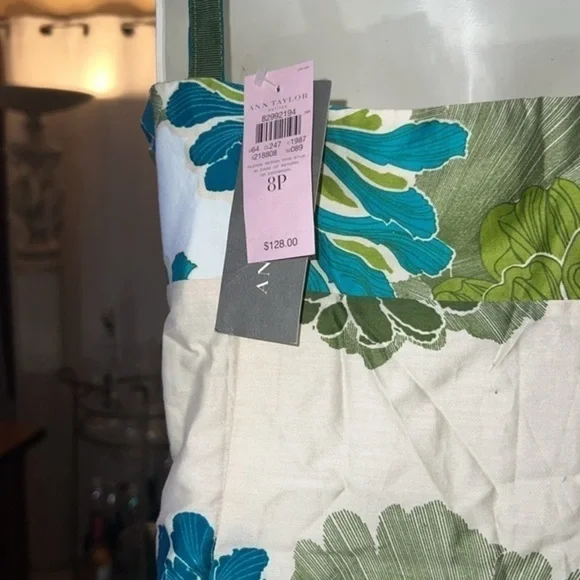 Ann Taylor blue, green and white floral dress, size 8P - Picture 7 of 9